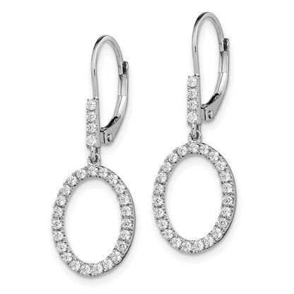14K Weißgold Ovale Ohrhänger mit Laborgezüchteten Diamanten, 0,5 ct., VS/SI+ G+, Leverback-Verschluss