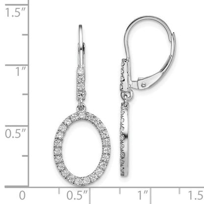 14K Weißgold Ovale Ohrhänger mit Laborgezüchteten Diamanten, 0,5 ct., VS/SI+ G+, Leverback-Verschluss