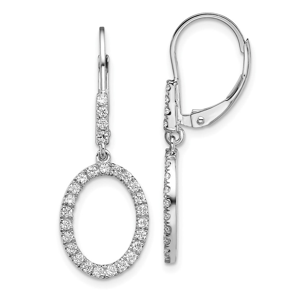 14K Weißgold Ovale Ohrhänger mit Laborgezüchteten Diamanten, 0,5 ct., VS/SI+ G+, Leverback-Verschluss