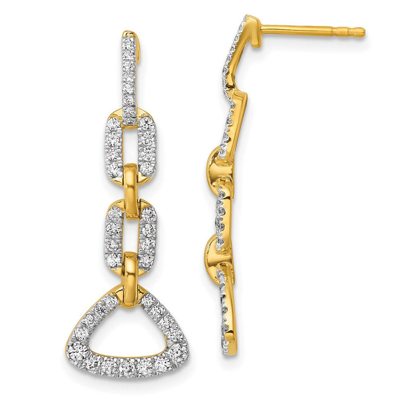 14K Gelbgold Im Labor Gezüchtet Diamant Vs/si+ G+ Fantasie Stecker Ohrhänger