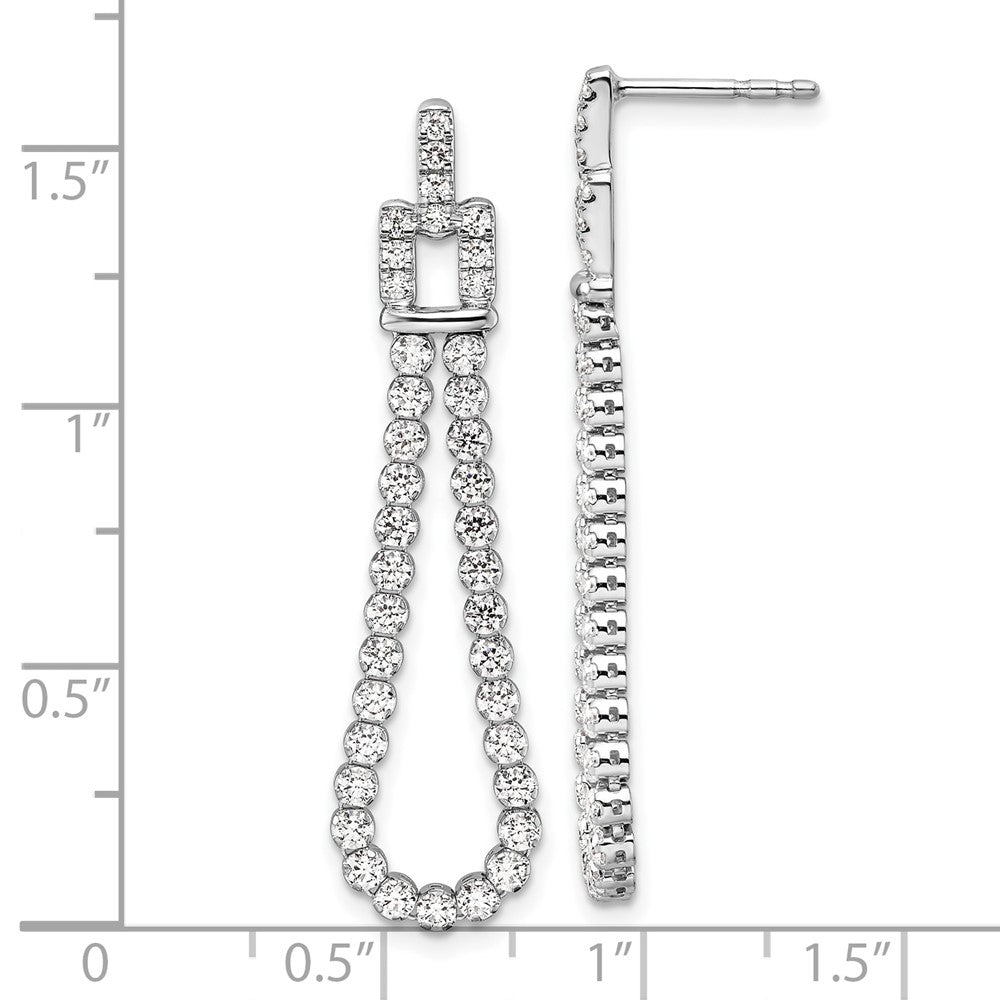 14K Weißgold Ohrhänger mit 1,625 ct. im Labor gezüchteten Diamanten, VS/SI+ G+, mit Schlaufe und Steckverschluss