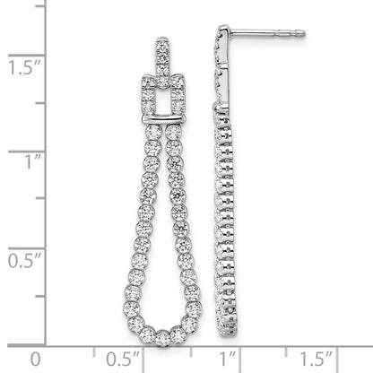 14K Weißgold Ohrhänger mit 1,625 ct. im Labor gezüchteten Diamanten, VS/SI+ G+, mit Schlaufe und Steckverschluss