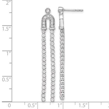 14K Weißgold Ohrhänger mit Ohrstecker-Verschluss, 2 ct. Laborgezüchteten Diamanten, VS/SI+ G+