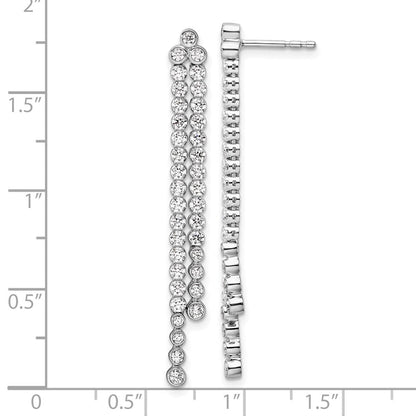 14K Weißgold Ohrhänger mit 1,625 ct. laborgezüchteten Diamanten VS/SI+ G+, komplett mit Ohrstecker-Verschluss