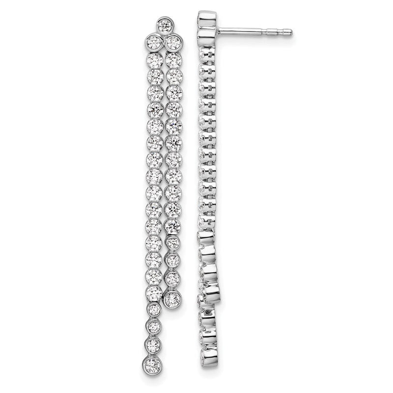 14K Weißgold Ohrhänger mit 1,625 ct. laborgezüchteten Diamanten VS/SI+ G+, komplett mit Ohrstecker-Verschluss