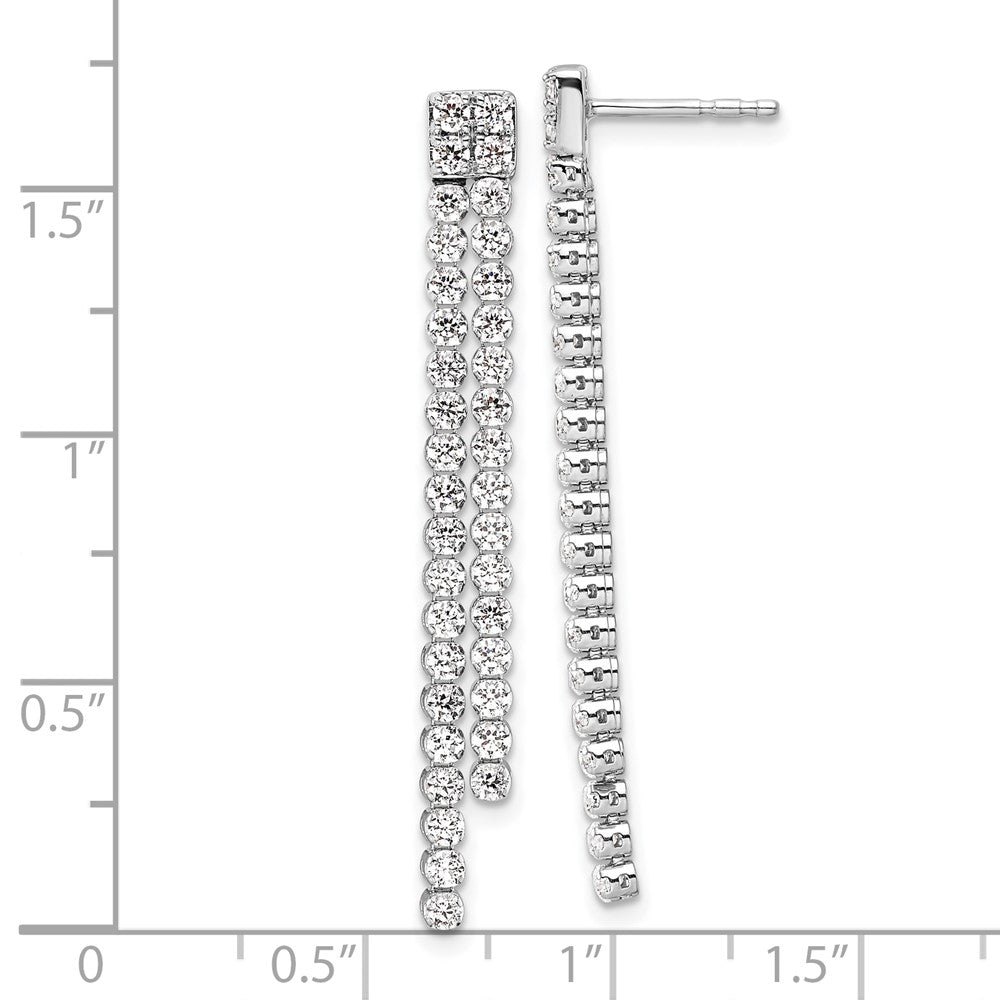 14K Weißgold 1,875 ct. Labor gezüchtete Diamant-Ohrhänger VS/SI+ G+ mit Steckverschluss