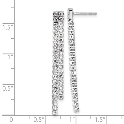 14K Weißgold 1,875 ct. Labor gezüchtete Diamant-Ohrhänger VS/SI+ G+ mit Steckverschluss