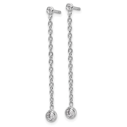14K Weißgold Ohrhänger mit 0,25 ct. Laborgezüchteten Diamanten VS/SI+ G+, Steckverschluss