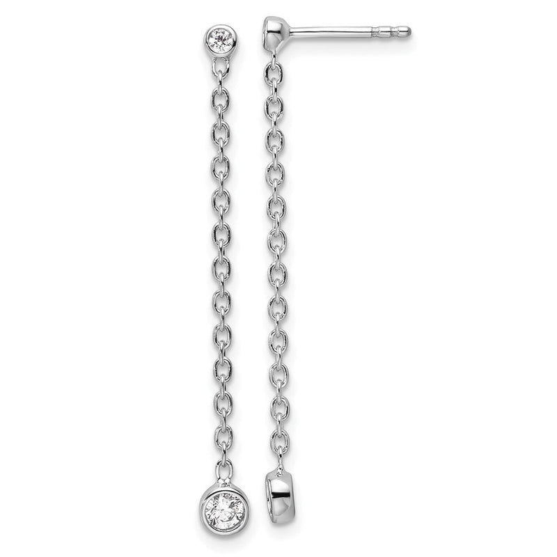 14K Weißgold Ohrhänger mit 0,25 ct. Laborgezüchteten Diamanten VS/SI+ G+, Steckverschluss