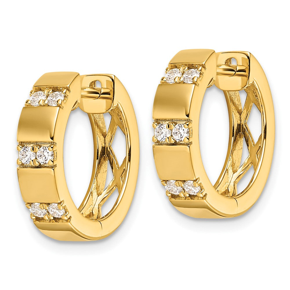 14K Gelbgold Fashion-Creolen mit Scharnier, 0,33 ct. Laborgezüchtete Diamanten, VS/SI+ G+