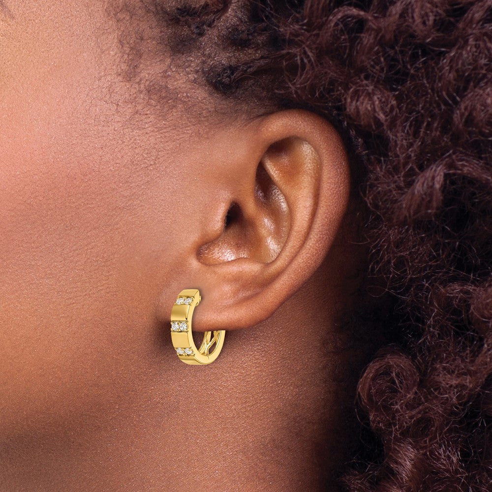 14K Gelbgold Fashion-Creolen mit Scharnier, 0,33 ct. Laborgezüchtete Diamanten, VS/SI+ G+