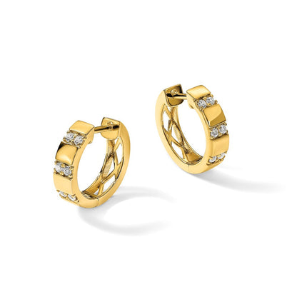 14K Gelbgold Fashion-Creolen mit Scharnier, 0,33 ct. Laborgezüchtete Diamanten, VS/SI+ G+