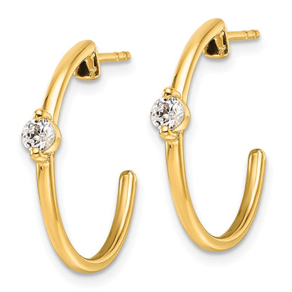 14K Gelbgold C-Creolen mit Steckverschluss, komplett, 0,25 ct. Labordiamanten VS/SI+ G+