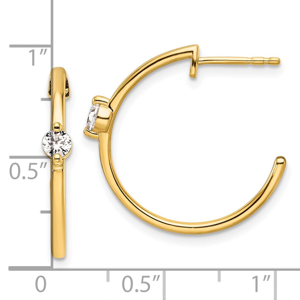 14K Gelbgold C-Creolen mit Steckverschluss, komplett, 0,25 ct. Labordiamanten VS/SI+ G+