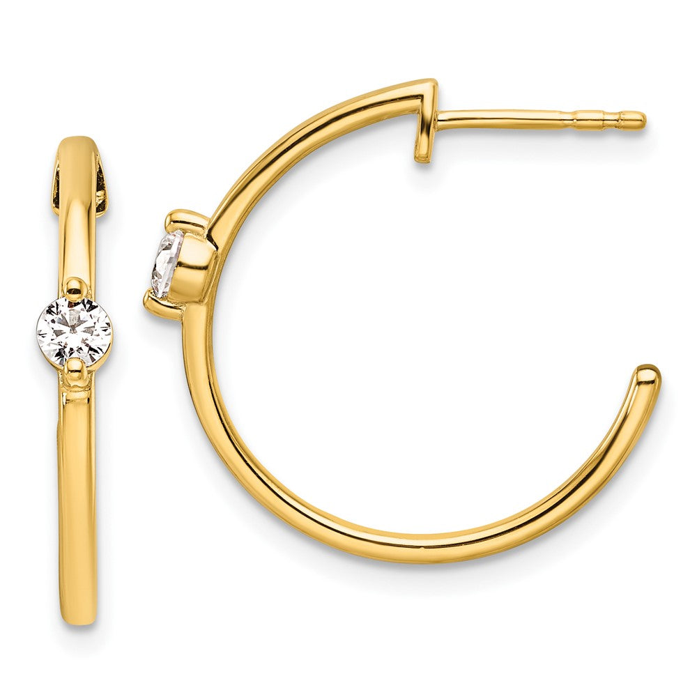 14K Gelbgold C-Creolen mit Steckverschluss, komplett, 0,25 ct. Labordiamanten VS/SI+ G+