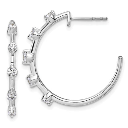 14K Weißgold Creolen mit Ohrsteckerverschluss, 0,375 ct. Laborgezüchtete Diamanten, VS/SI+, G+