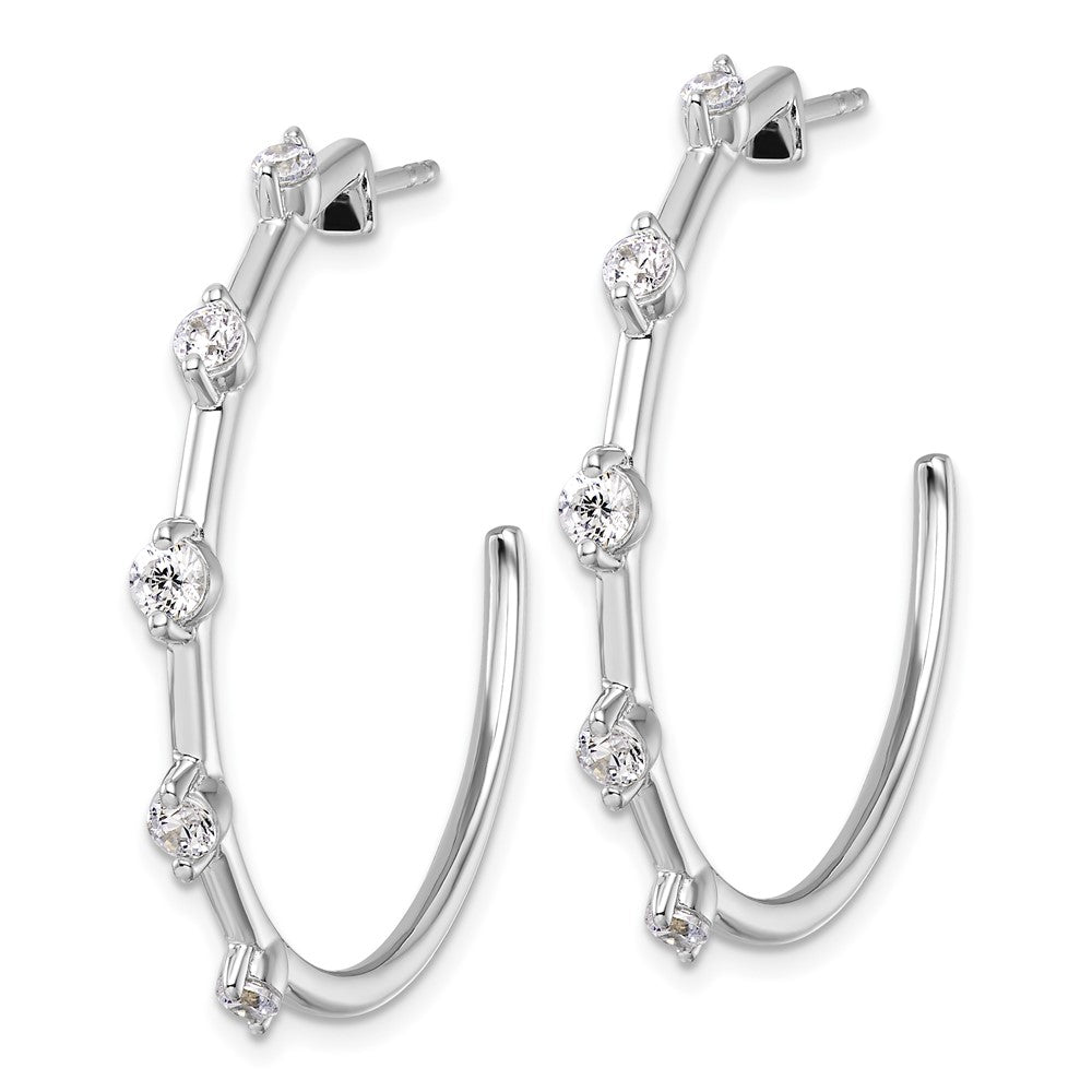 14K Weißgold Creolen mit Stecker-Verschluss, komplett besetzt, 0,75 ct. Laborgezüchtete Diamanten VS/SI+ G+