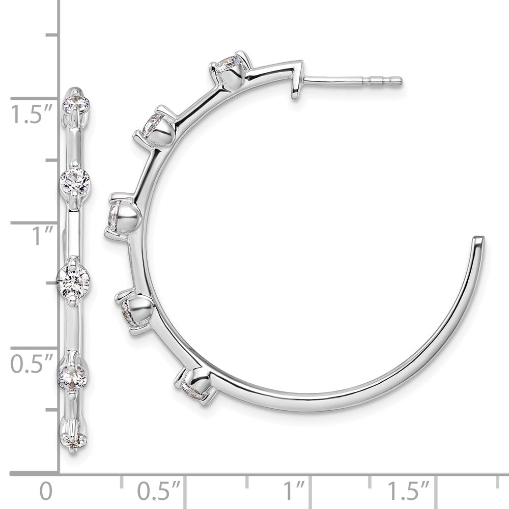 14K Weißgold Creolen mit Stecker-Verschluss, komplett besetzt, 0,75 ct. Laborgezüchtete Diamanten VS/SI+ G+
