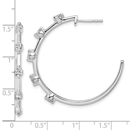14K Weißgold Creolen mit Stecker-Verschluss, komplett besetzt, 0,75 ct. Laborgezüchtete Diamanten VS/SI+ G+