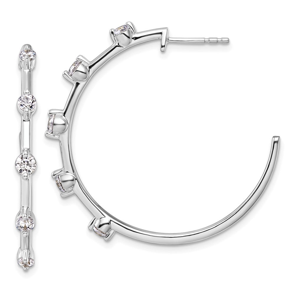 14K Weißgold Creolen mit Stecker-Verschluss, komplett besetzt, 0,75 ct. Laborgezüchtete Diamanten VS/SI+ G+