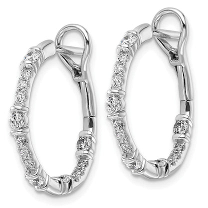 14K Weißgold Creolen mit 0,75 ct. im Labor gezüchteten Diamanten VS/SI+ G+ „In and Out“