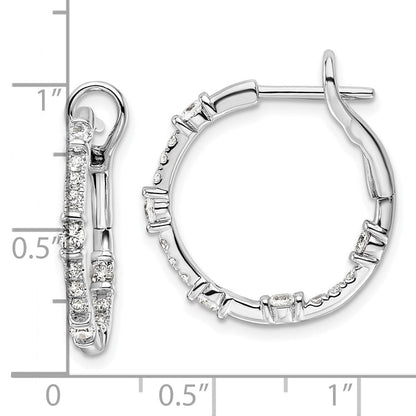14K Weißgold Creolen mit 0,75 ct. im Labor gezüchteten Diamanten VS/SI+ G+ „In and Out“