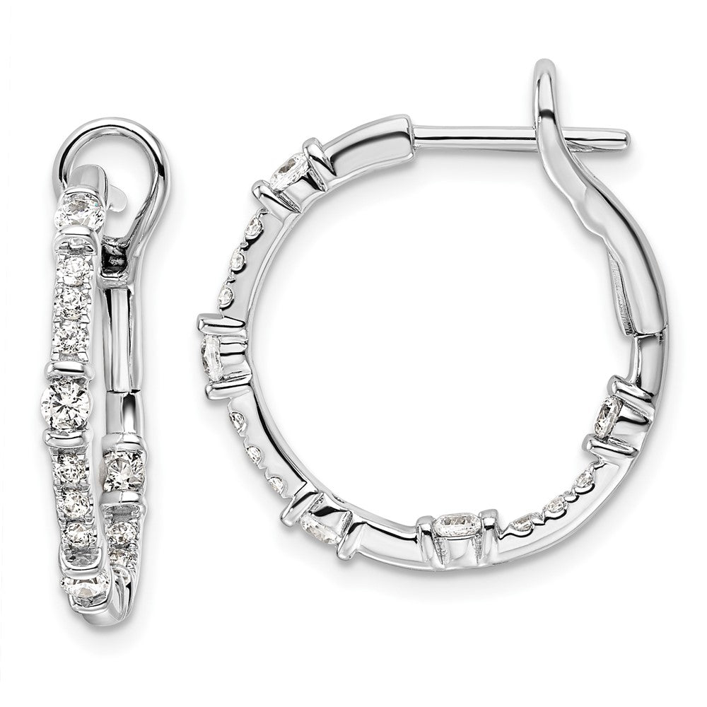 14K Weißgold Creolen mit 0,75 ct. im Labor gezüchteten Diamanten VS/SI+ G+ „In and Out“