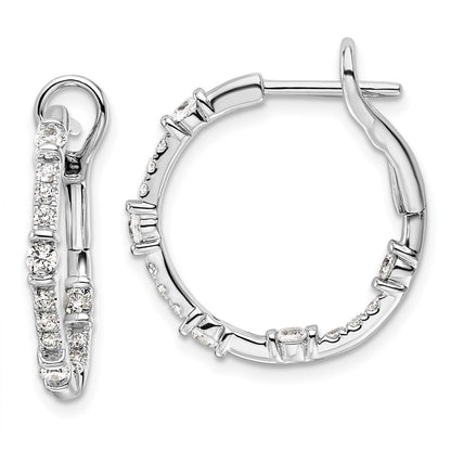 14K Weißgold Creolen mit 0,75 ct. im Labor gezüchteten Diamanten VS/SI+ G+ „In and Out“