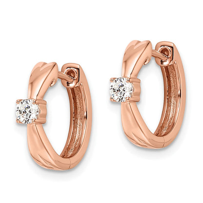 14K Roségold Creolen mit 0,2 ct. Laborgezüchteten Diamanten VS/SI+ G+