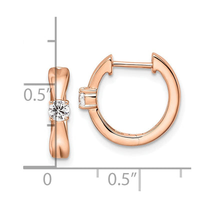 14K Roségold Creolen mit 0,2 ct. Laborgezüchteten Diamanten VS/SI+ G+