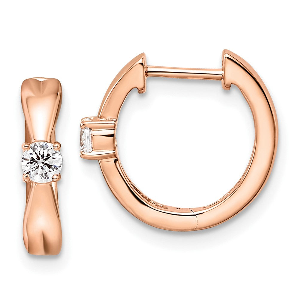 14K Roségold Creolen mit 0,2 ct. Laborgezüchteten Diamanten VS/SI+ G+