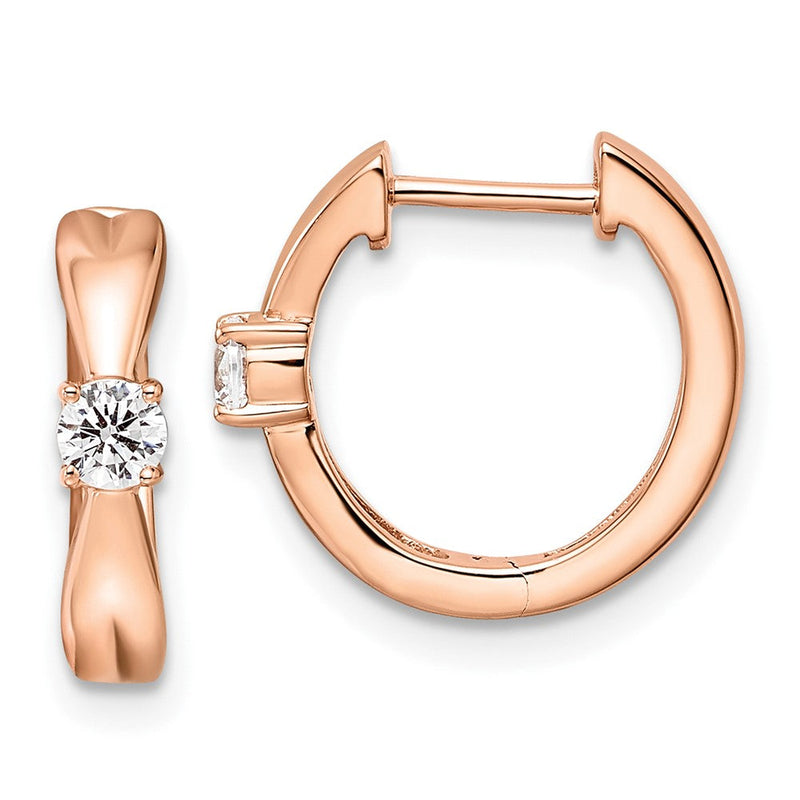 14K Roségold Creolen mit 0,2 ct. Laborgezüchteten Diamanten VS/SI+ G+