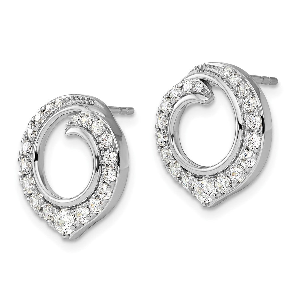 14K Weißgold Kreis-Ohrstecker mit 1 ct. Laborgezüchteten Diamanten VS/SI+ G+