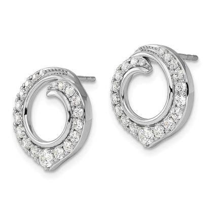 14K Weißgold Kreis-Ohrstecker mit 1 ct. Laborgezüchteten Diamanten VS/SI+ G+