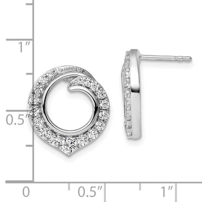 14K Weißgold Kreis-Ohrstecker mit 1 ct. Laborgezüchteten Diamanten VS/SI+ G+