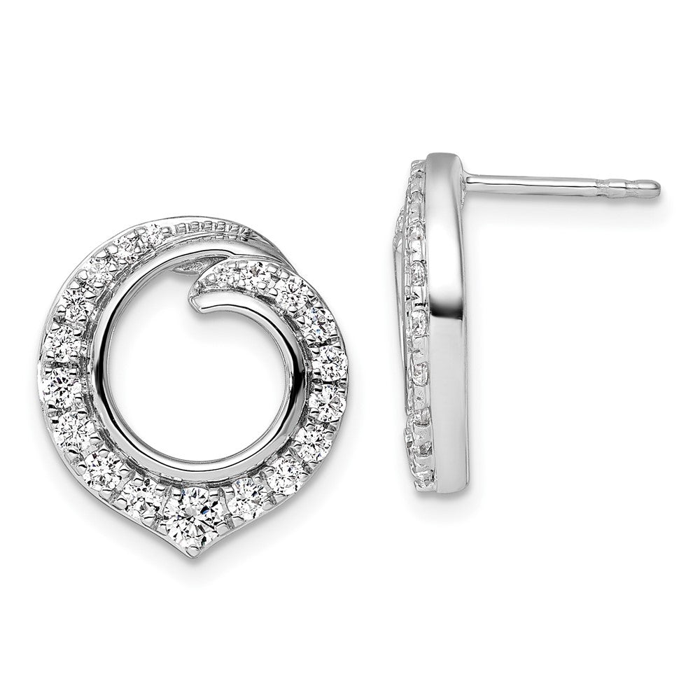 14K Weißgold Kreis-Ohrstecker mit 1 ct. Laborgezüchteten Diamanten VS/SI+ G+