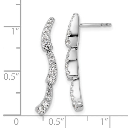 14K Weißgold Ohrhänger mit Ohrstecker-Verschluss, 0,625 ct. im Labor gezüchteten Diamanten, VS/SI+, G+