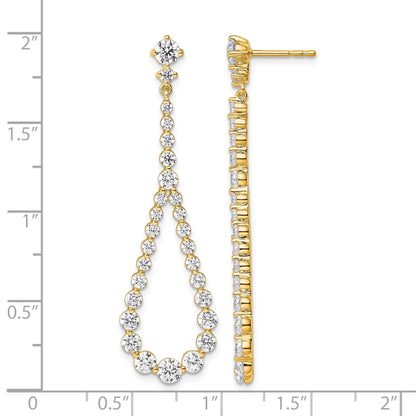14K Gelbgold Ohrhänger mit 3K Labor-gezüchteten Diamanten VS+ F+, komplette Fashion-Tropfenform