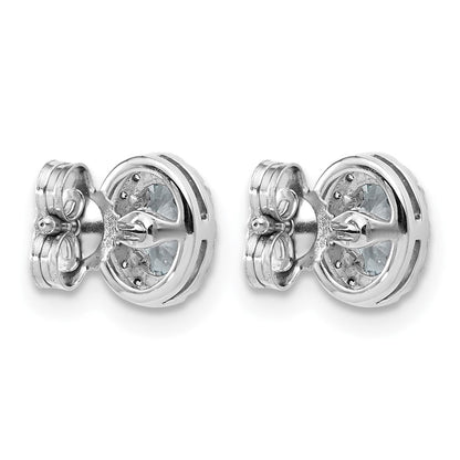 14K Weißgold Ohrringe mit Halo, für ovale Laborgezüchtete Diamanten, Semi-Mount, VS/SI FGH