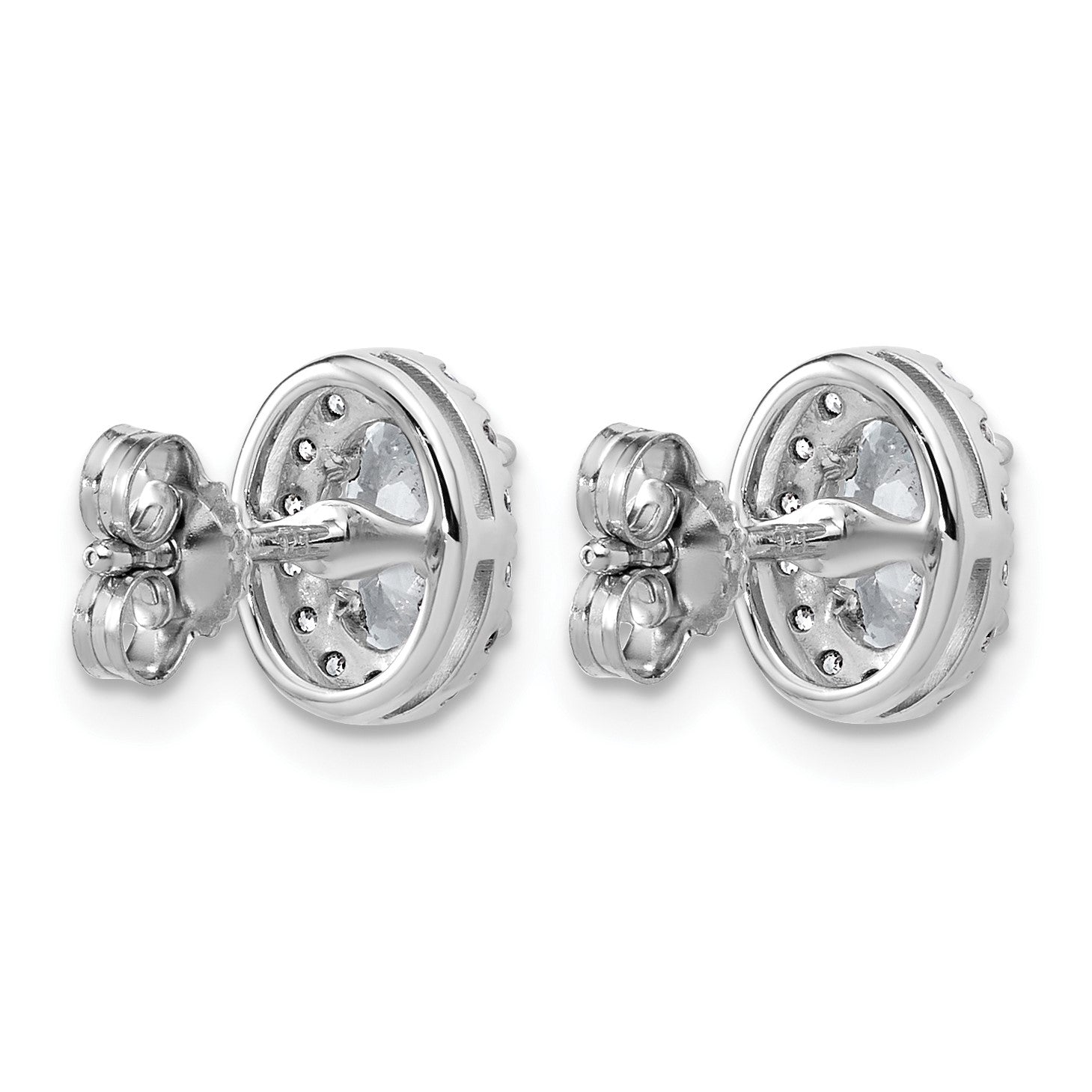 14K Weißgold 0,25 ct. Laborgezüchtete Diamanten VS/SI+ G+ Oval Halo Semi-Mount Ohrringe