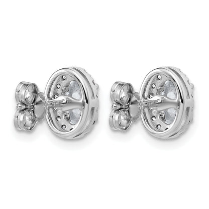 14K Weißgold 0,25 ct. Laborgezüchtete Diamanten VS/SI+ G+ Oval Halo Semi-Mount Ohrringe