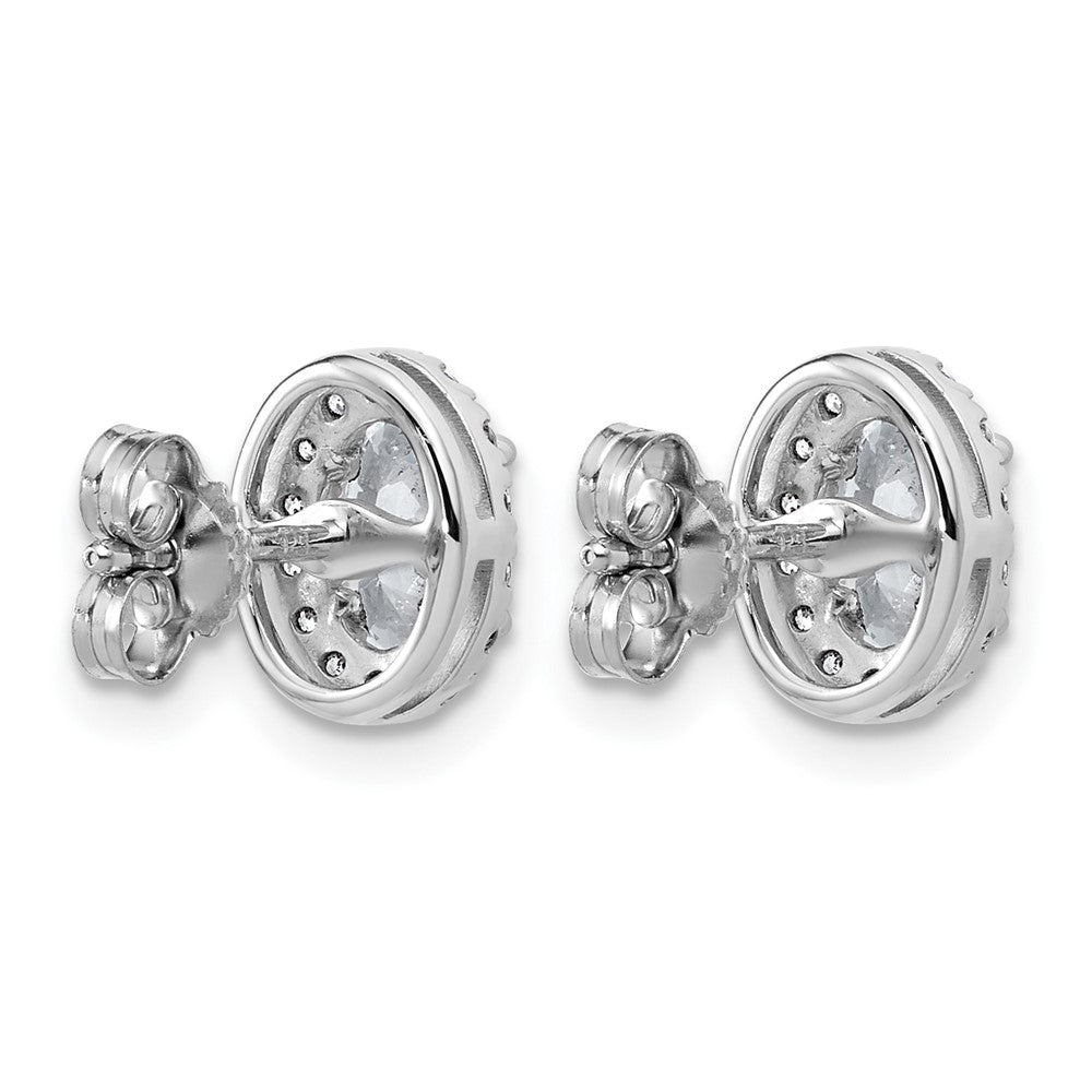 14K Weißgold 0,25 ct. Laborgezüchtete Diamanten VS/SI+ G+ Oval Halo Semi-Mount Ohrringe