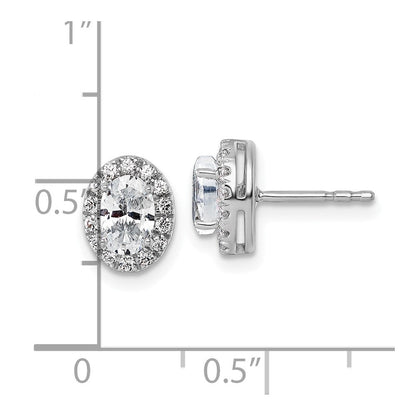 14K Weißgold 0,25 ct. Laborgezüchtete Diamanten VS/SI+ G+ Oval Halo Semi-Mount Ohrringe