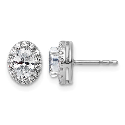 14K Weißgold 0,25 ct. Laborgezüchtete Diamanten VS/SI+ G+ Oval Halo Semi-Mount Ohrringe