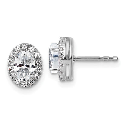 14K Weißgold 0,25 ct. Laborgezüchtete Diamanten VS/SI+ G+ Oval Halo Semi-Mount Ohrringe