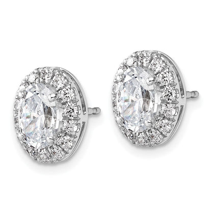 14K Weißgold Ohrringe mit 4,2 ct. Labor-gezüchteten Diamanten VS/SI+ G+, oval, Halo-Fassung