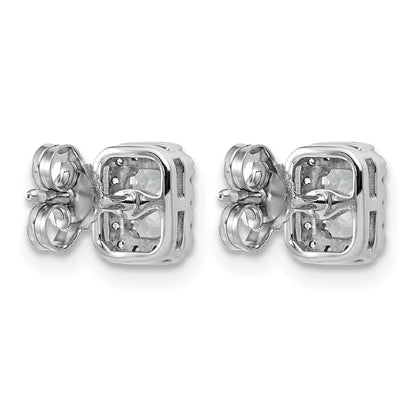 14K Weißgold Ohrstecker mit Labor-Diamanten im Smaragdschliff, Halo-Fassung, 0,625 ct., VS/SI+ G+