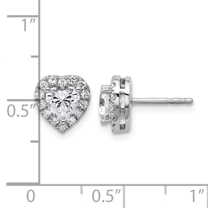 14K Weißgold Ohrstecker mit komplettem Herz-Halo, 1,25 ct. Labor gezüchtete Diamanten, VS/SI+ G+
