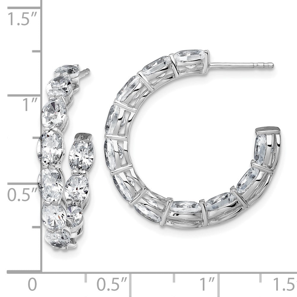 14K Weißgold Creolen mit 6 ct. im Labor gezüchteten Diamanten VS/SI+ G+ im Oval-Schliff im In-and-Out-Design