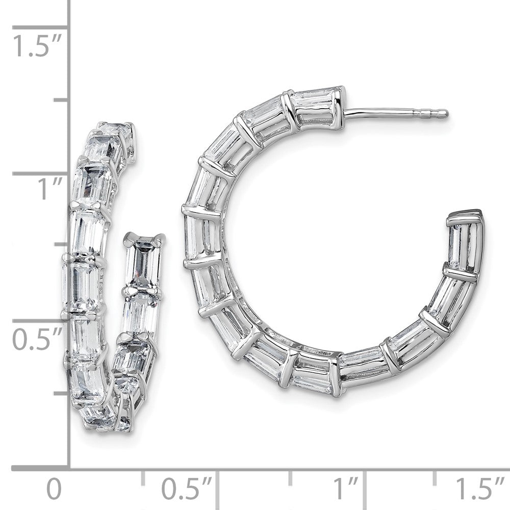 14K Weißgold 6 1/2 Karat Im Labor Gezüchtet Diamant Vs/si+ G+ Smaragd Komplett in und Außen Creolen